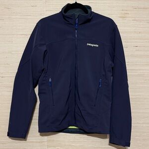 Patagonia Men's Blue Adze Polartec Windbloc Full Zip Embroidered Logo Jacket S